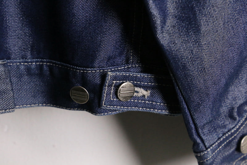 “FUBU” metallic blue loose denim jacket