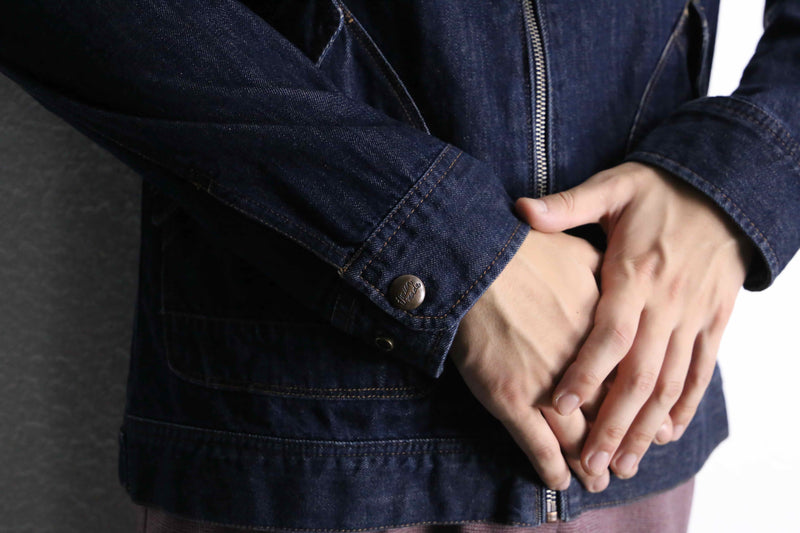 indigo denim zip hoodie