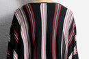 stripe pattern super wide sleeve knit pull