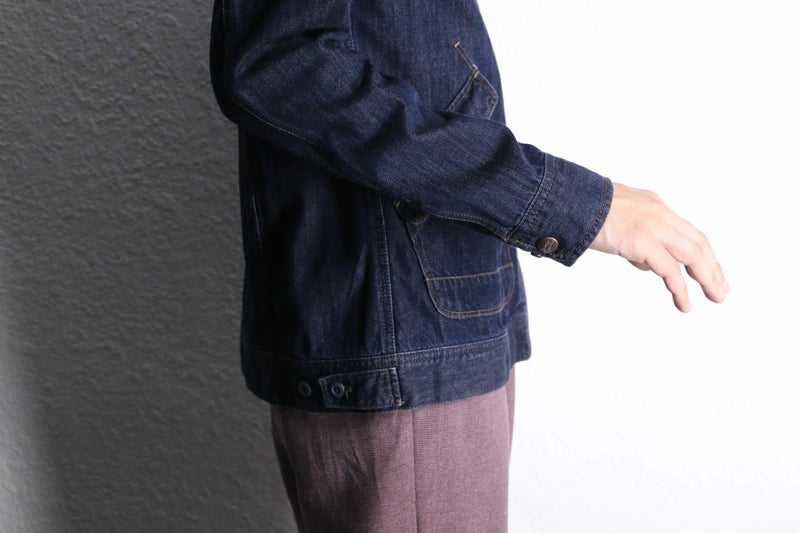 indigo denim zip hoodie