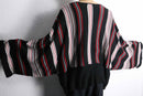 stripe pattern super wide sleeve knit pull