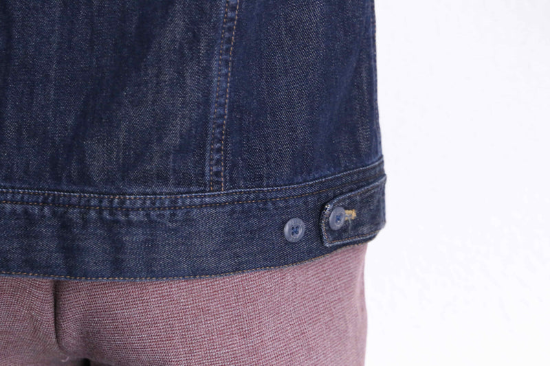 indigo denim zip hoodie