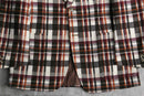 70's brown check tailored jacket