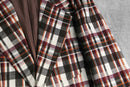 70's brown check tailored jacket