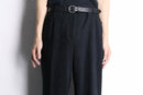 smooth fabric black wide straight slacks