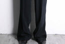 smooth fabric black wide straight slacks
