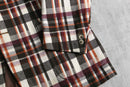 70's brown check tailored jacket