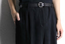 smooth fabric black wide straight slacks
