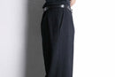 smooth fabric black wide straight slacks