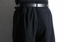 smooth fabric black wide straight slacks