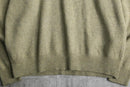 olive beige lamb wool V-neck knit