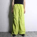 lime green nylon cargo pants