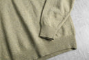 olive beige lamb wool V-neck knit
