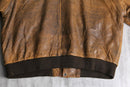 90's brown genuine leather jacket