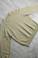 olive beige lamb wool V-neck knit