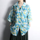 "STACY ADAMS "abstract sheer shirt