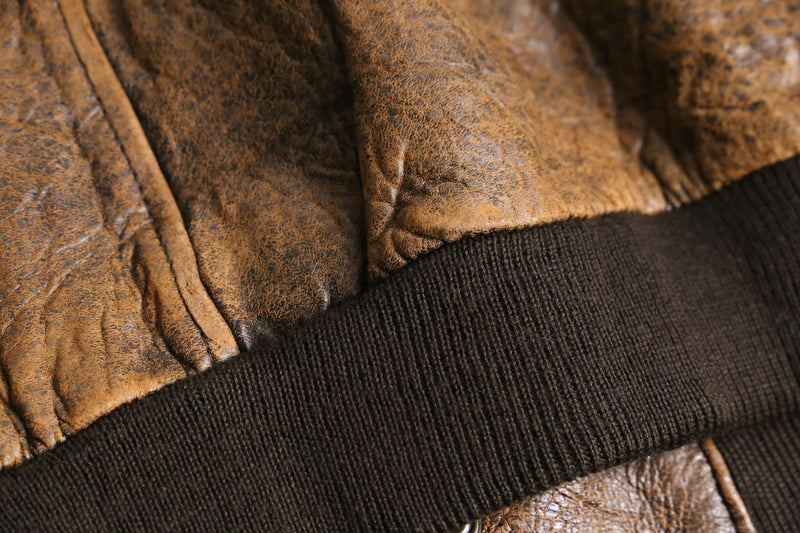 90's brown genuine leather jacket