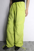 lime green nylon cargo pants