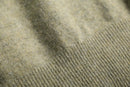 olive beige lamb wool V-neck knit