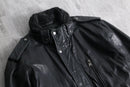 2000s Calvin Klein boa collar leather jacket