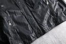 2000s Calvin Klein boa collar leather jacket
