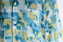 "STACY ADAMS "abstract sheer shirt