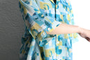 "STACY ADAMS "abstract sheer shirt