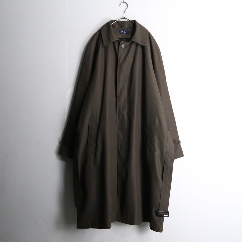 "RALPH LAUREN" charcoal brown nylon long coat