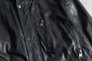 2000s Calvin Klein boa collar leather jacket