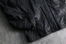 2000s Calvin Klein boa collar leather jacket