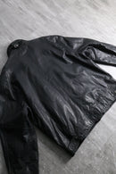 2000s Calvin Klein boa collar leather jacket