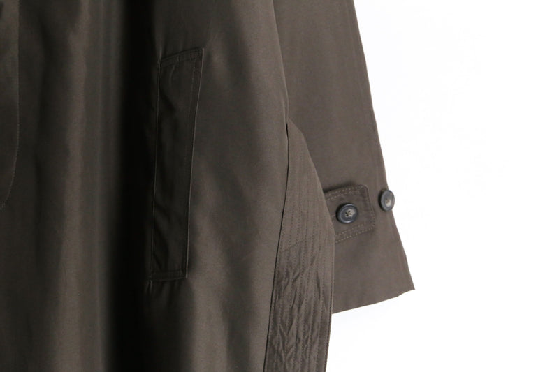 "RALPH LAUREN" charcoal brown nylon long coat