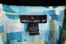 "STACY ADAMS "abstract sheer shirt