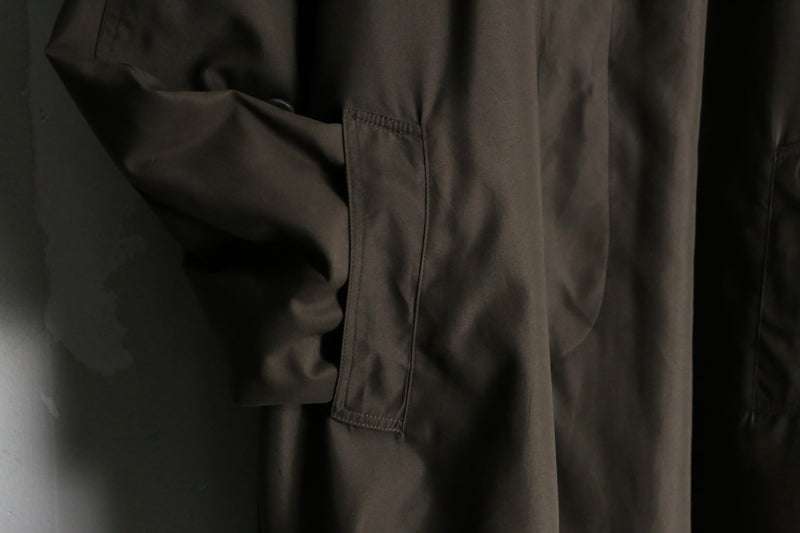 "RALPH LAUREN" charcoal brown nylon long coat