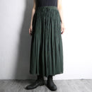 dark green pleats easy long skirt