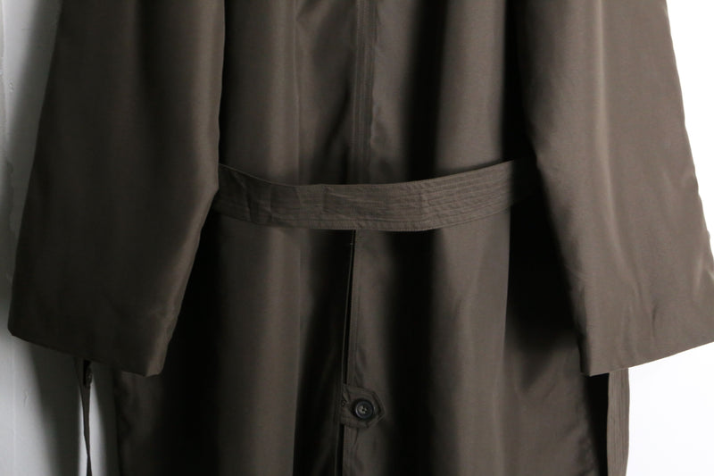 "RALPH LAUREN" charcoal brown nylon long coat