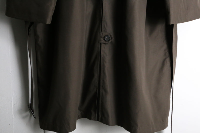 "RALPH LAUREN" charcoal brown nylon long coat