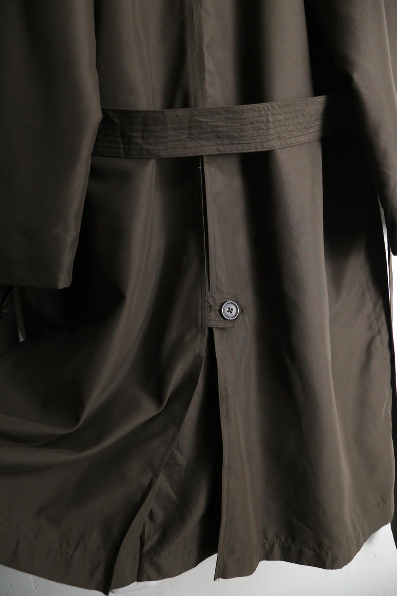 "RALPH LAUREN" charcoal brown nylon long coat