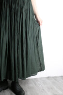 dark green pleats easy long skirt