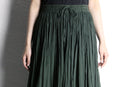 dark green pleats easy long skirt
