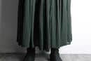 dark green pleats easy long skirt