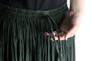 dark green pleats easy long skirt