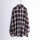 red × gray ombre check shirt