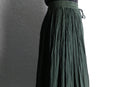 dark green pleats easy long skirt