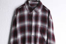 red × gray ombre check shirt