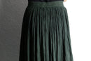 dark green pleats easy long skirt