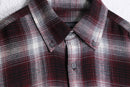 red × gray ombre check shirt