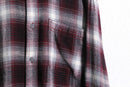red × gray ombre check shirt