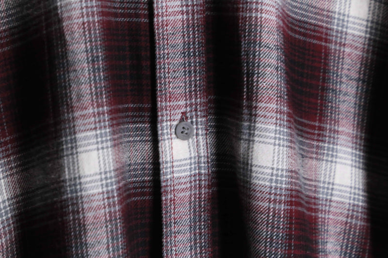 red × gray ombre check shirt