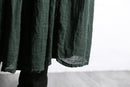 dark green pleats easy long skirt